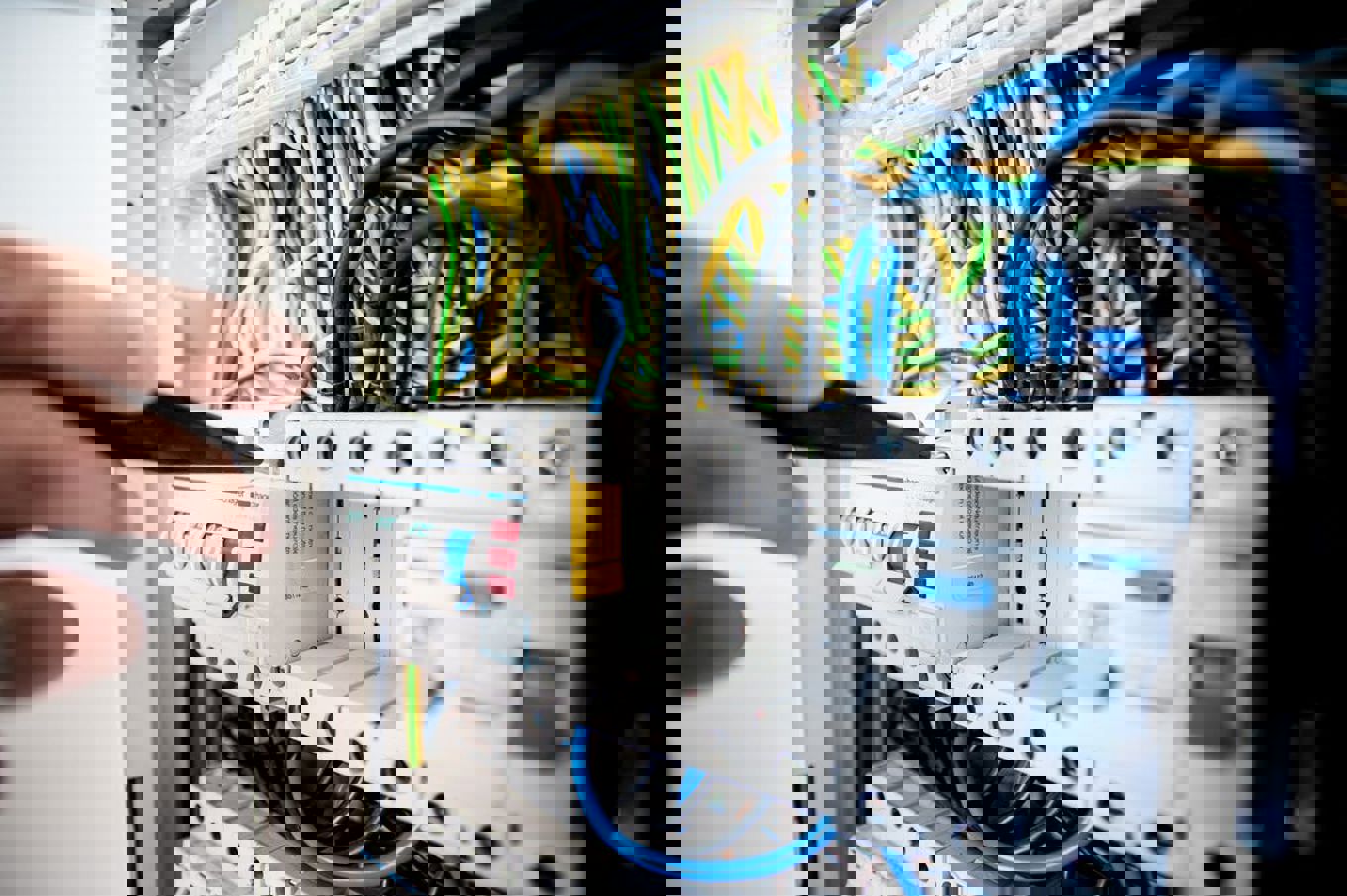 Elektriker, strøm, hånd