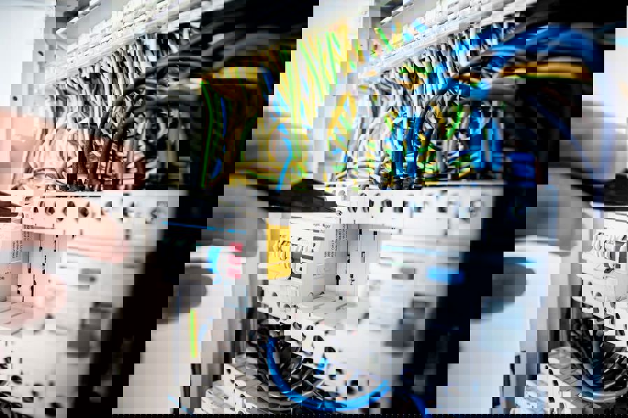 Elektriker, strøm, hånd